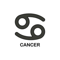 Zodiac signs. Astrological symbol, the constellation Cancer. Twelve astrological avatars. Editable and color-changeable.