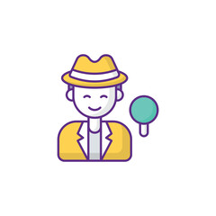Detective icon design with white background stock illustration