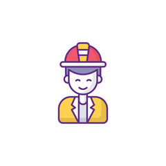 Firefighter icon design with white background stock illustration