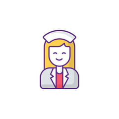 Nurse icon design with white background stock illustration