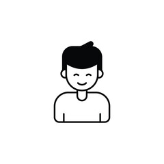 Boy icon design with white background stock illustration