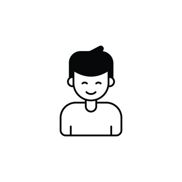 Boy icon design with white background stock illustration