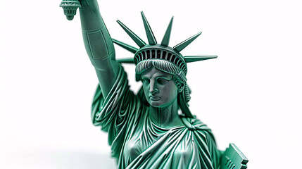 Fototapeta premium Statue of Liberty symbolizing freedom and democracy, isolated on white background