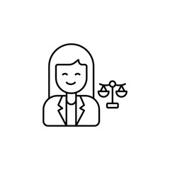 Lawyer icon design with white background stock illustration
