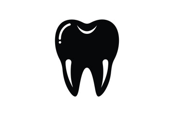Happy teeth vector silhouette 