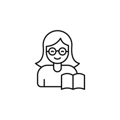 Teacher icon design with white background stock illustration