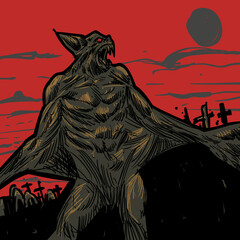Fototapeta premium Vector Illustration of a Scary Monster Bat