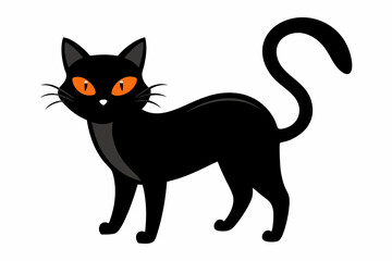 Halloween cat vector illustration, Halloween silhouette vector


