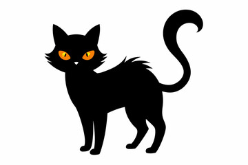 Halloween cat vector illustration, Halloween silhouette vector

