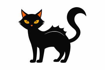 Obraz premium Halloween cat vector illustration, Halloween silhouette vector