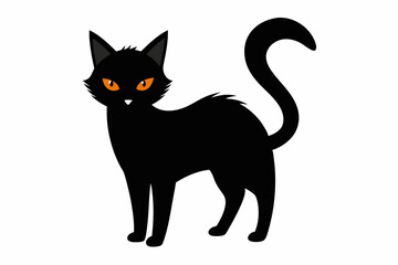 Halloween cat vector illustration, Halloween silhouette vector

