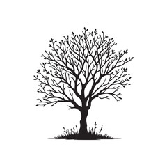 Tree silhouette vector art design  on white background