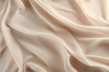 Textured background of beige silk fabric with soft waves for fashion cloth textile illustration design