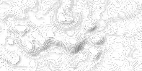 White wave line grid map and Topographic contour map lines. Seamless pattern with lines Topographic map. Geographic mountain relief diagram striped diagonal line wave carve pattern.	
 