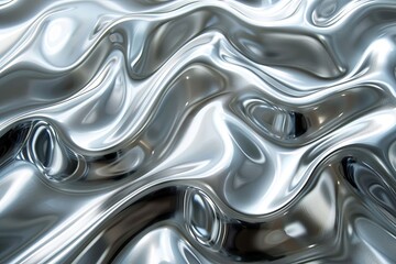 Silver abstract background with wavy pattern created with generative ai