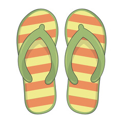 Cute Summer Beach Illustration. Isolated Vector Clipart in Cartoon Design.