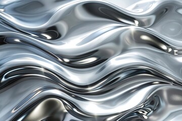 Silver abstract background with wavy pattern created with generative ai