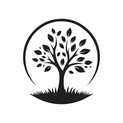 Obraz premium Silhouette vector of tree design template