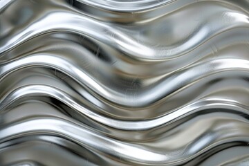 Silver abstract background with wavy pattern created with generative ai