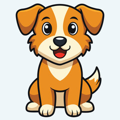 Fototapeta premium Cute Dog Cartoon Vector Icon Illustration.