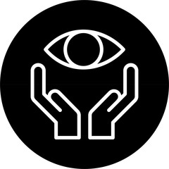 Eye Care Line White Circle Black