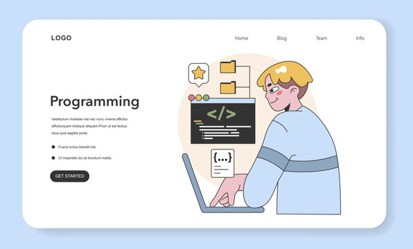 Programming essentials concept. Flat vector illustration