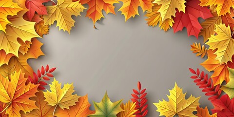 Autumn leaves paper cut out background, Autumn, leaves, fall, seasonal, paper, cut out, backdrop, orange, red, yellow, craft