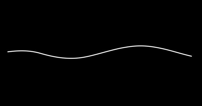 Cartoon animation of waving line thin left pin. Geometric motion design graphic element good for explainer, overlay, etc... Physics, science, video motion element.
