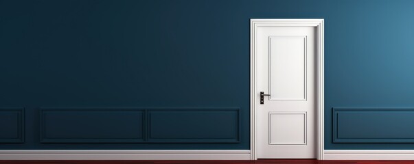 White Door Against a Teal Wall