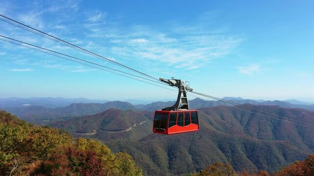 Drone videos,The beautiful scenery of the Daedunsan mountain in South Korea Autumn season