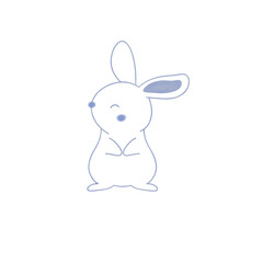 png transparent illustration of rabbit. suitable for sticker, seamless pattern, printable, wallpaper, etc