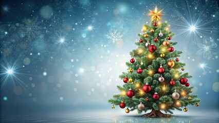 Obraz premium Christmas card featuring a festive Christmas tree , holiday, winter, greeting, celebration, decor, ornament, festive, season, tradition