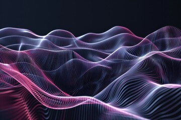 Obraz premium Abstract 3D render of flowing lines and waves. Concept of data, technology, sound, and digital art.