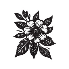 Flower silhouette vector. Flowers icon. Set of leaves silhouette of beautiful plants, leaves, plant design. Vector illustration