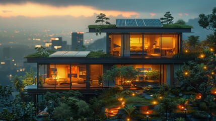 beautiful house with green trees