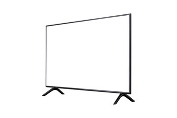 Smart TV with blank screen isolated on white background