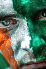 Irish Soccer Fan, Flag Face Paint