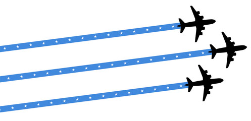 set Flying airplane with somalia flag icon. airshow celebration day symbol Template Illustration Design