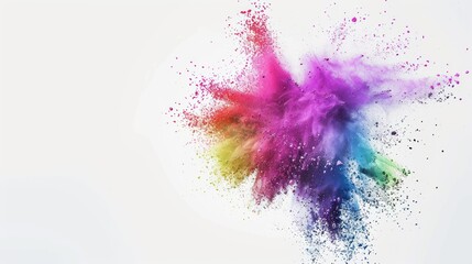 Fototapeta premium Colorful Powder Explosion Against White Background