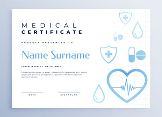 professional medical certificate or diploma template design