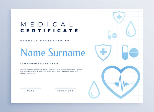 professional medical certificate or diploma template design