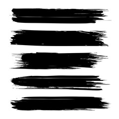 Set of brush stoke on white background