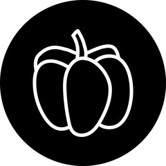 Bell Pepper Line White Circle Black