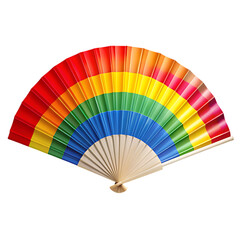 colorful chines fan on transparent background