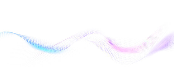 Flowing particles form waves, a gradient light pattern. modern technology background Vector illustration