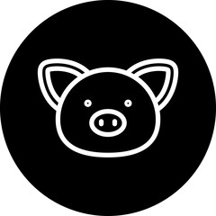 Pig Line White Corcle Black