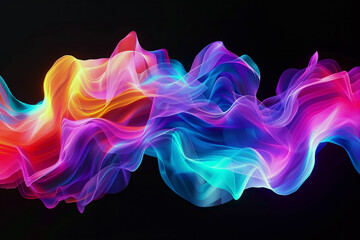 Obraz premium Elegant beautiful colored ink liquid swirl on black background design wallpaper 