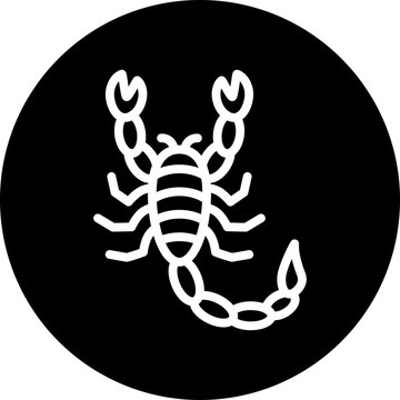 Scorpion Line White Corcle Black