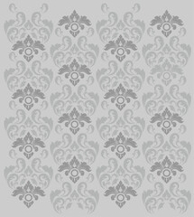 Grey classic wallpaper seamless ornamental pattern for wallpaper