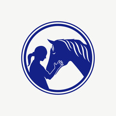 Minimalist Horse Training Logo Vector Illustration